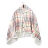 Soft Blanket Wearable Shawl Throw Wrap Doublelayer Plaid Shawl Winter Lady Multifunction Scarf Tartan Warm Blankets for Winter