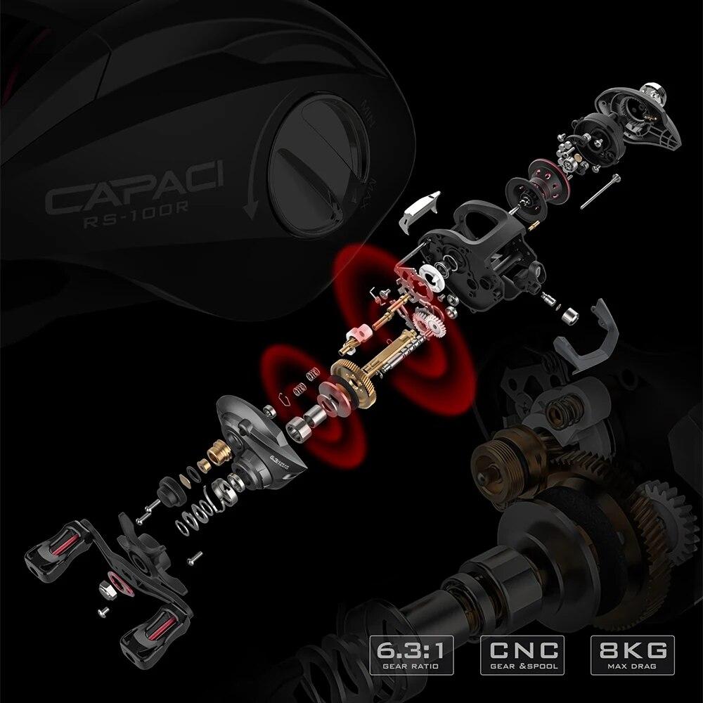 DEUKIO РЫБАЛКА CNC Baitcast Катушка Высокоскоростные рыболовные катушки Система приманки Finesse 8 кг Макс. сопротивление 10BB + 1RB 6,3:1 Аксессуары для рыболовных товаров