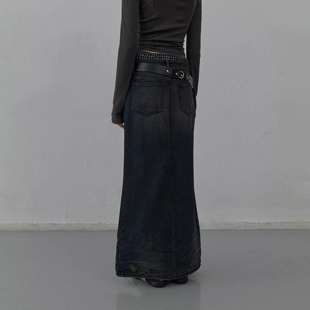 LCDC™ Denim Long Skirt (Dark Blue)