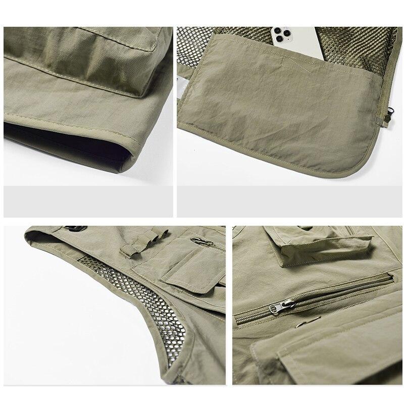 Жилет, жилет, мужская куртка с несколькими карманами, классическое мужское пальто без рукавов, уличные куртки для фотографов, жилет 5XL, дорожная одежда