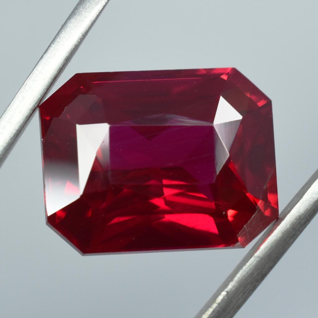 Emerald Cut 10.80 Carat Natural Ruby Red Pendant Size Loose Gemstone