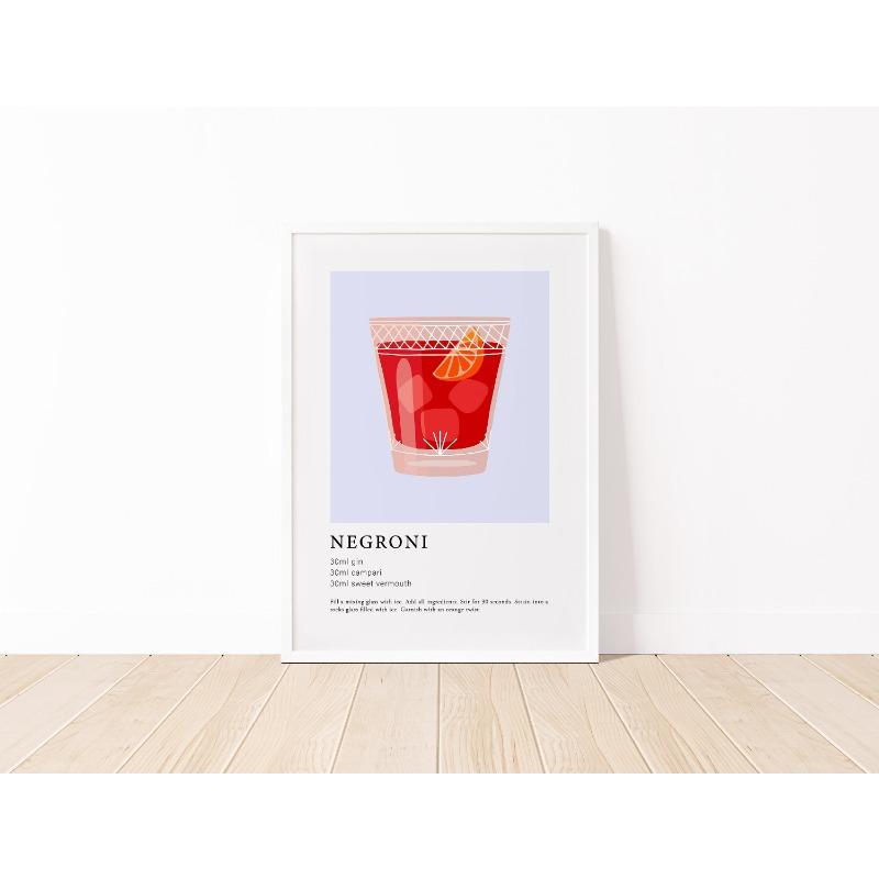Modern Colorful Minimalist Alcohol Canvas Poster Cocktail Wall Art Aesthetic Drinks Print Kitchen Bar Living Room Decor