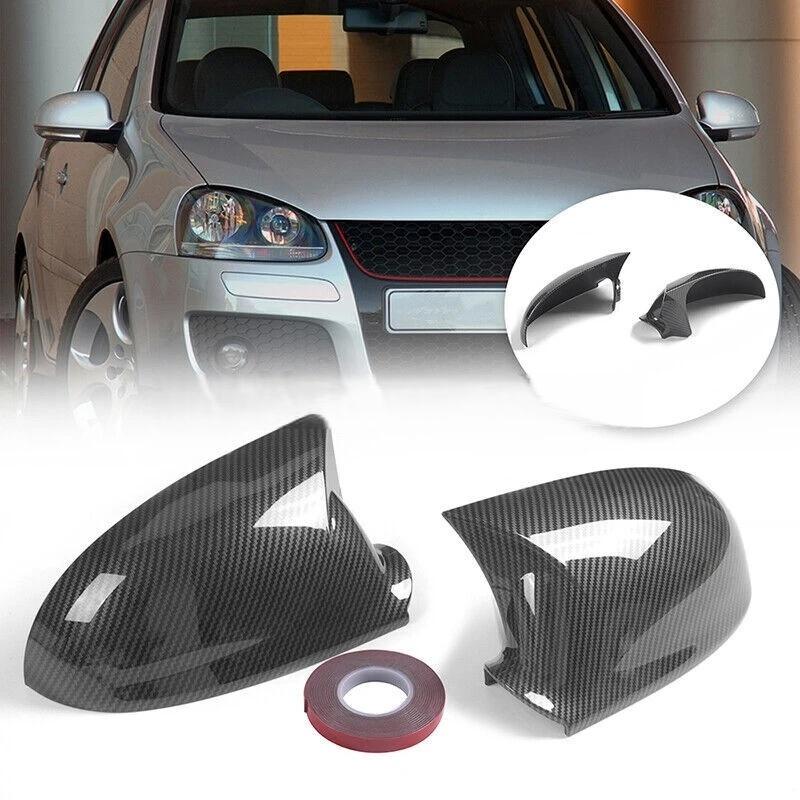 Car Rearview Side Mirror Cover Sticker Wing Cap Exterior Door Case Trim Carbon Fiber For VW Volkswagen Golf MK5 GTI R 2003-2009
