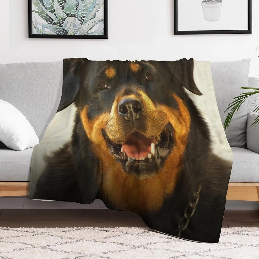 Rottweiler Throw Blanket Stylish Couch Blanket for Home Living Room