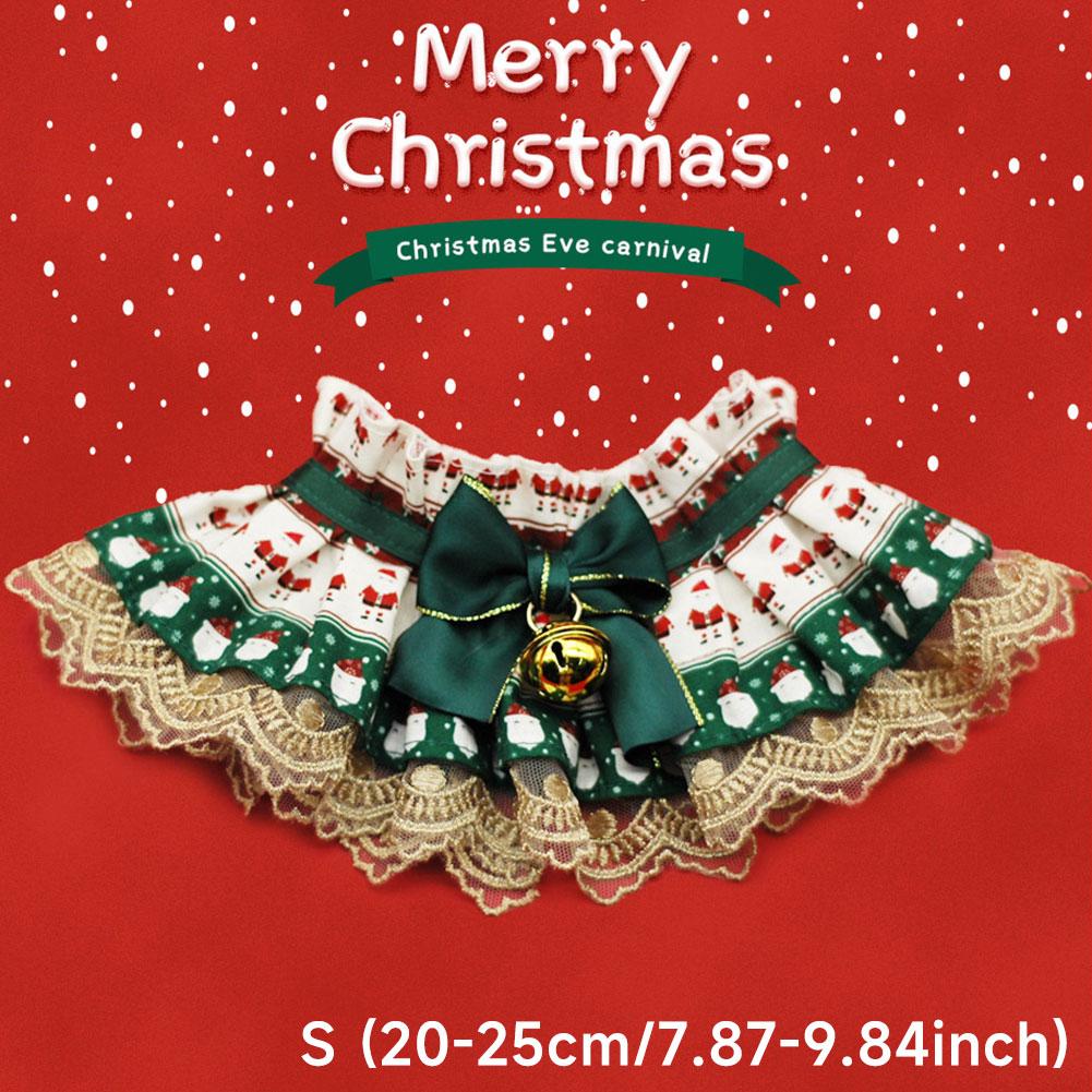 Рождественский кошачий собачий слюнявчик с кружевом, полотенце для слюны, регулируемые аксессуары для костюма питомца
