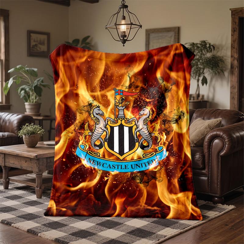 Newcastle United Football Print Flannel Blanket Soft Warm Sofa Bed Throw Blanket For Home Office Bedroom
