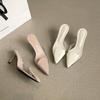 Spring and Summer New High-heeled Bag Head Sandals Women's Pointed Transparent Love Slippers Fashionable Thin-heeled Cool Slippers Women's Outer Wear