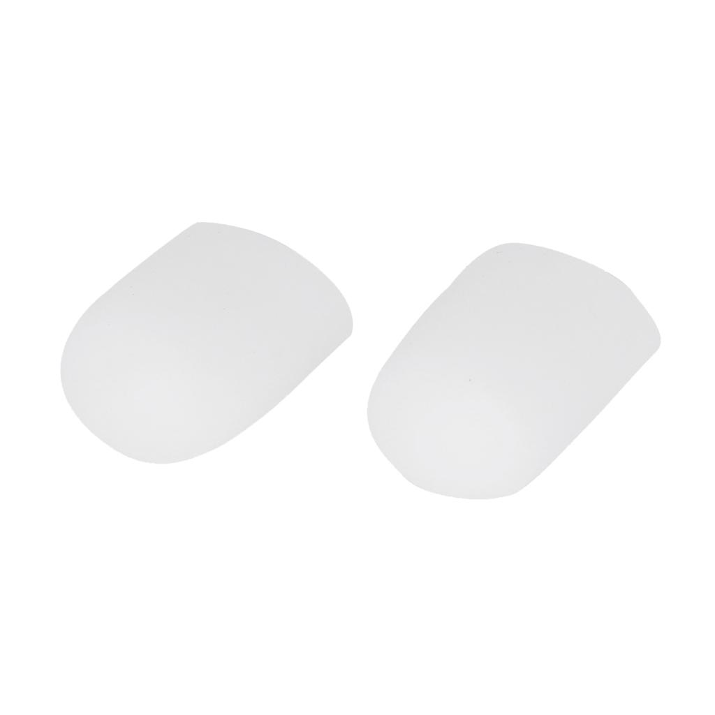 Pair Of Silicone Gel Reusable Washable Toe Caps Pain Reliever FIT FOR Adult Big White