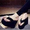 Summer Women High Heel Sandals Thick Bottom Wedges Anti-slip Beach Flip-flops