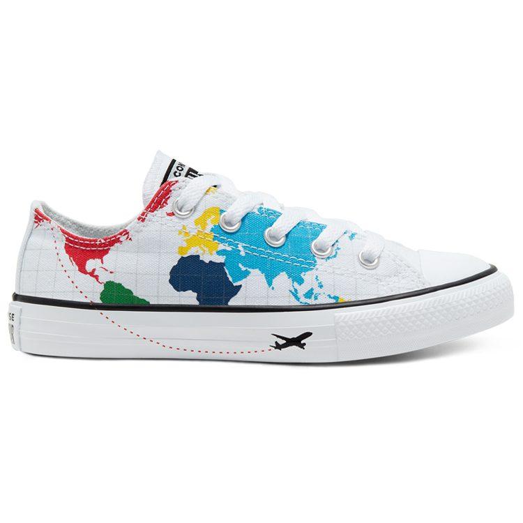 Converse Кеды Chuck Taylor All Star Low для детей, холщовые, белые, для подростков 668458C
