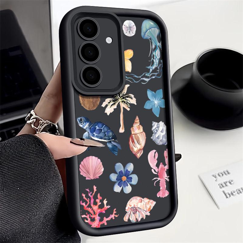 Прозрачный чехол из ТПУ «Подводные элементы» для Samsung Galaxy S25 Edge S24 S23 Ultra S22 Plus A56 A36 A26 A16 A55 A15 A54 S24 S21 S23 FE