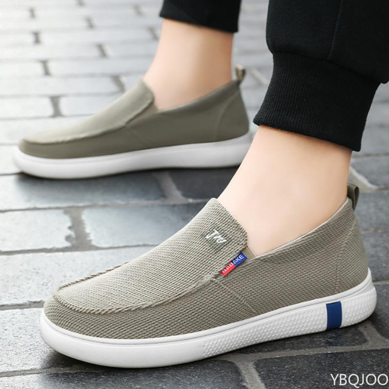 Мода Мода Повседневная Мужская Обувь Новая Весна и Лето Однотонная Удобная Противоскользящая Плоская Дышащая Тканевая Обувь Zapatos De Hombre