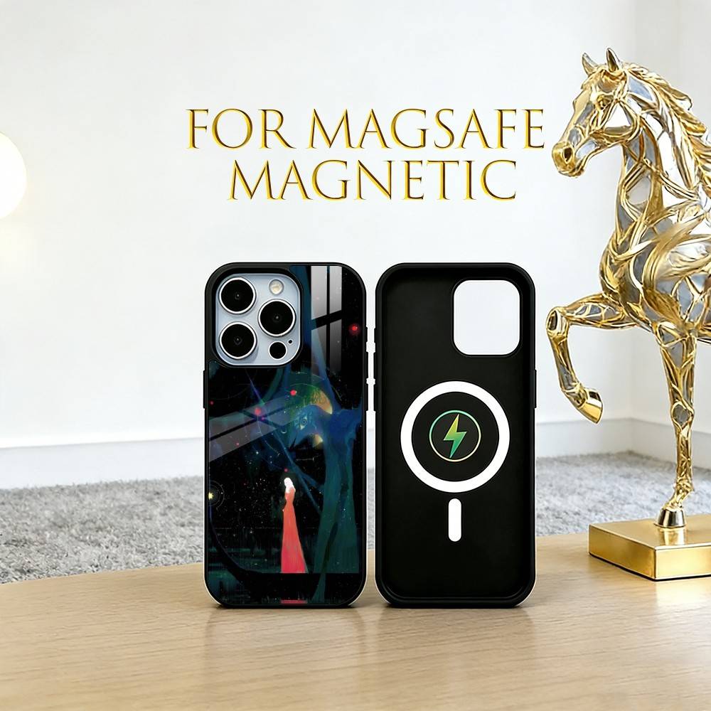Чехол для телефона в стиле Dark Art для iPhone 17, 16, 15, 14, 13, 12, 11 Plus, Pro, магнитный, с поддержкой беспроводной зарядки Magsafe
