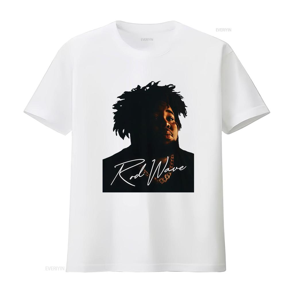 Streetwear Hip Hop Rapper Rod Wave Portrait Print Casual T Shirt vintage Washed graphic Versatile homme Comfortable