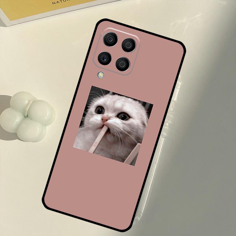 Розовый Эстетичный Милый Кот Животное Для Samsung Galaxy M15 M35 M21 M16 M06 M33 M13 M53 M11 M31 M55 M14 M34 M54 M12 M32 M52 Чехол