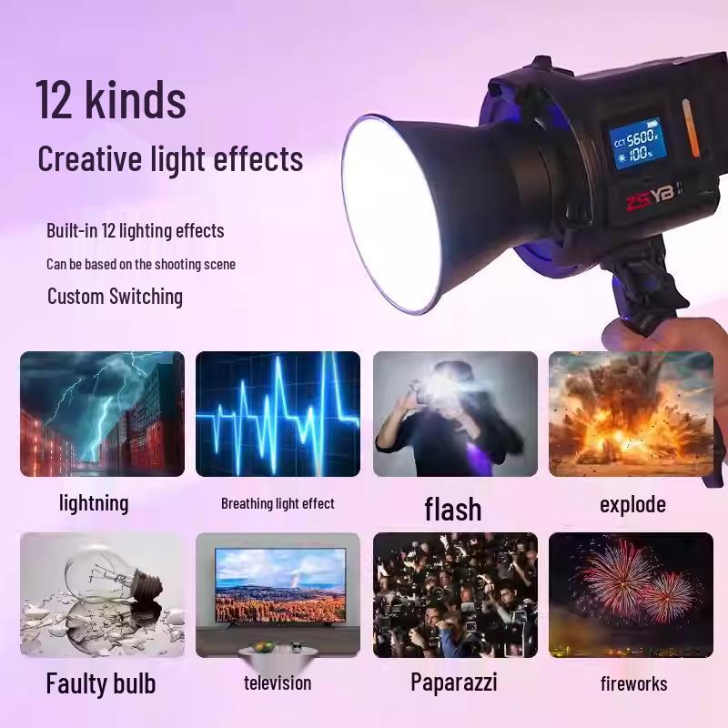 Yingbang CL-80Bi Tri-Color Handheld Fill Light for Streamers & Outdoor Photography