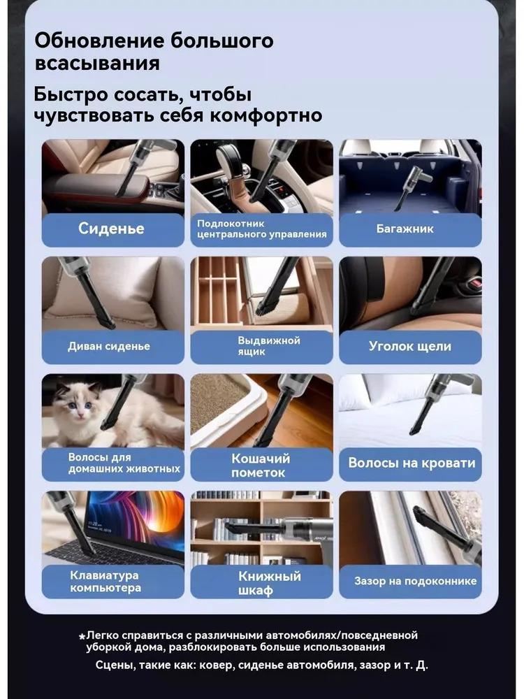 Беспроводной автомобильный пылесос/Мощный автомобильный пылесос/6 парковочных мест