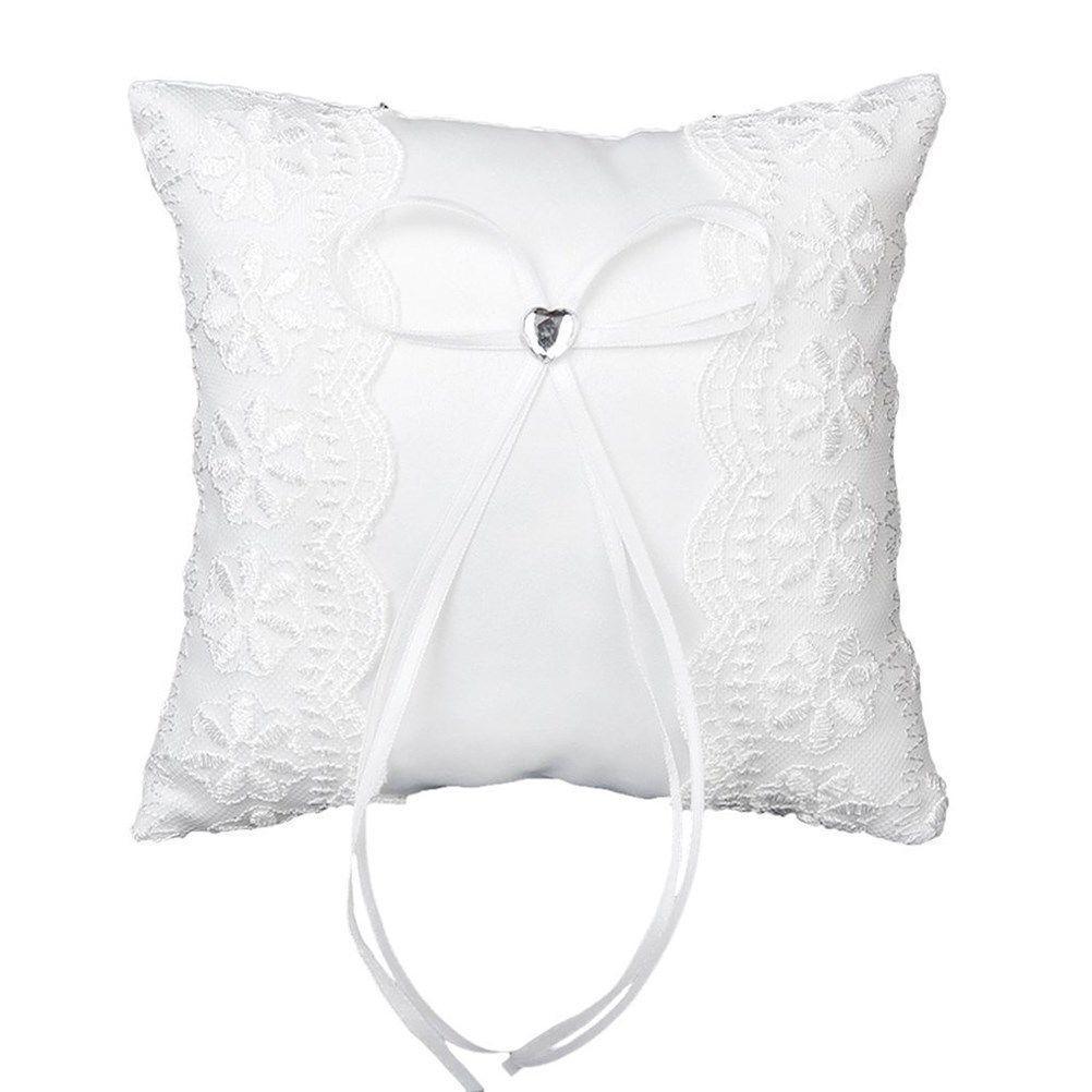 Romantic Rose Wedding Favors Heart Shaped Jewelry Gift Ring Box Pillow Cushion