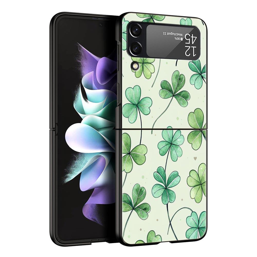 Чехол для телефона Samsung Galaxy Z Flip 3 4 5 6 7 Складной Для Samsung Z Flip4 Flip5 Жесткая ПК Крышка Стильный Дизайн с Цветочным Узором