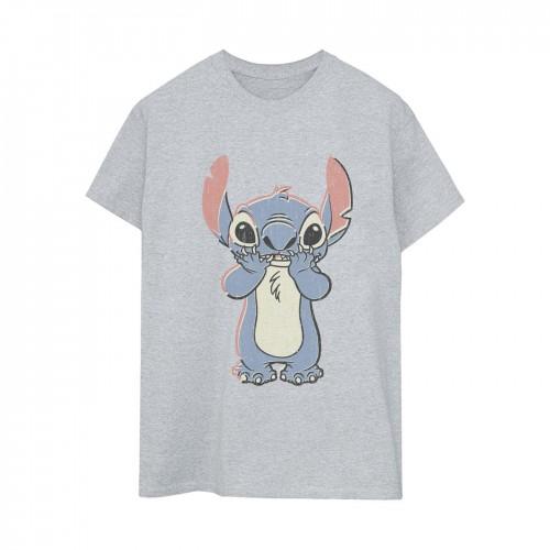 Disney Womens/Ladies Lilo And Stitch Big Print Cotton Boyfriend T-Shirt