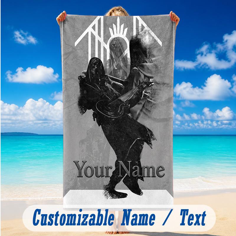 Beach Towel Custom Name Text, Quick Dry Large Towel For Beach HomeSleep Token