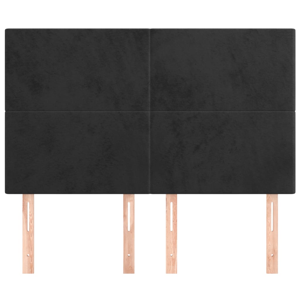 Headboard in Black 144 x 5 x 118 128 cm Velvet