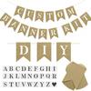 DIY Brown Banner Set, Personalized Banner Party Decorations Supplies  Signs, Handwriting Banners Include 26 Letters Stencil