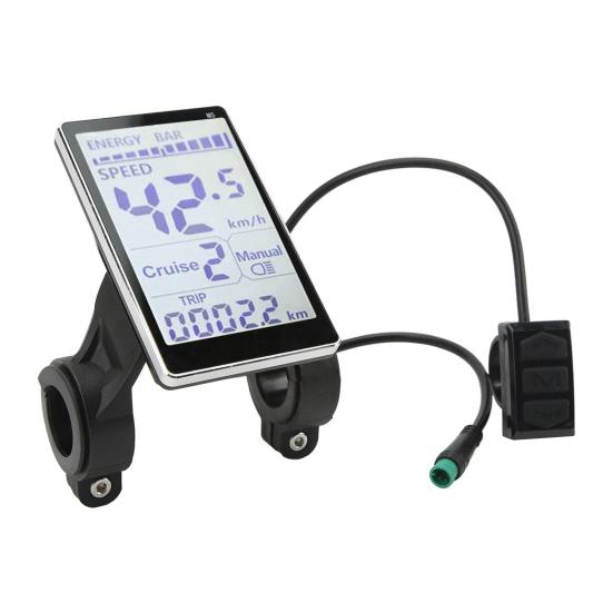 Electric Ebike Display 5 Pin 24V 36V 48V 60V Bike Odometer Universal Scooter LCD Panel Screen 31.8 22.2MM Electric Bike Power Meter