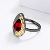 Кольцо European Retro Chic Oval MS Ruby Black and Gold в двух тонах
