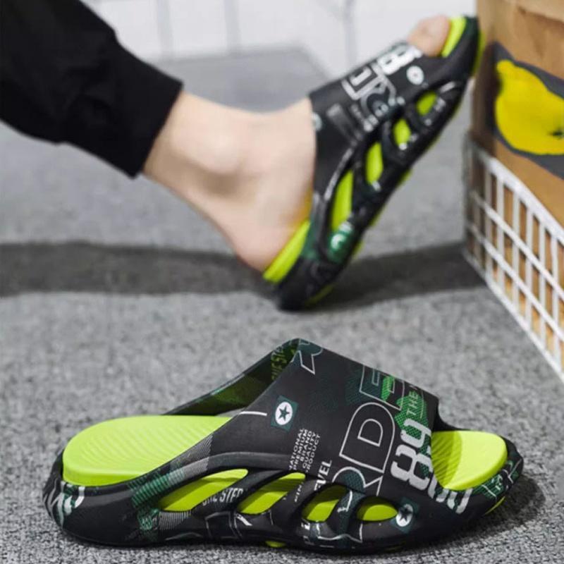 Летние тапочки мужские домашние сандалии на мягкой подошве на платформе модная пляжная обувь пара уличные нескользящие шлепанцы для ванной