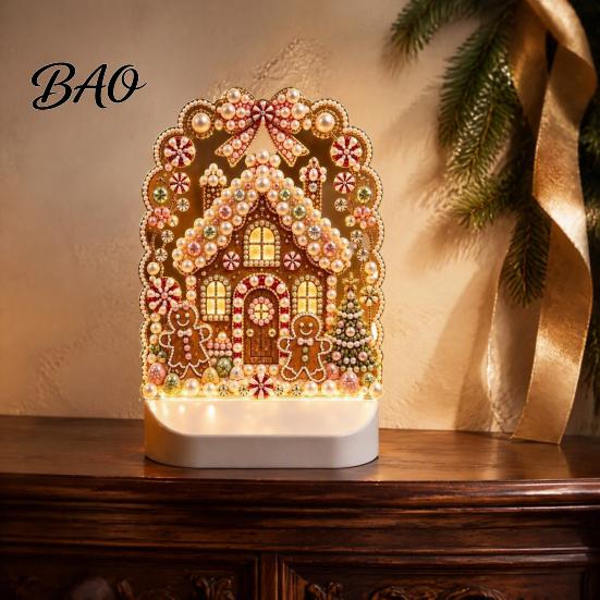 Acrylic Decorative Ornaments Christmas Pearl Light for Holiday Home Decor, LED Unique Lamp with Soft Glow Bedroom Bookshelf And Party Atmosphere