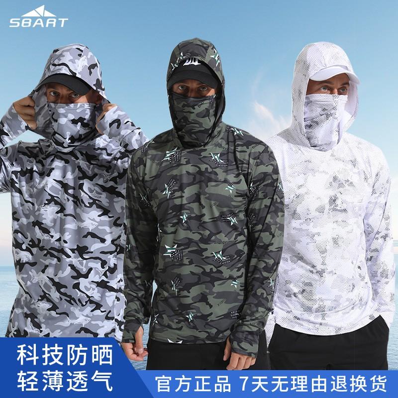 Mens Quick-Dry Breathable Hooded Fishing Shirt UV Protection Lightweight Outdoor Sportswear Angling