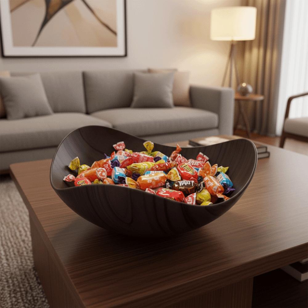 3pcs/set Plastic Imitation Wood Grain Fruit Tray Japanese Style Snack Plate Kitchen Storage