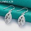 925 Sterling Silver Leaf Earrings For Women Fashion Charm Jewelry