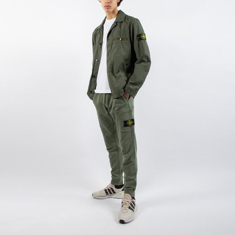 Stone Island Compass Badge Work Jacket Men Jacket Military-Green 721544229-V0058