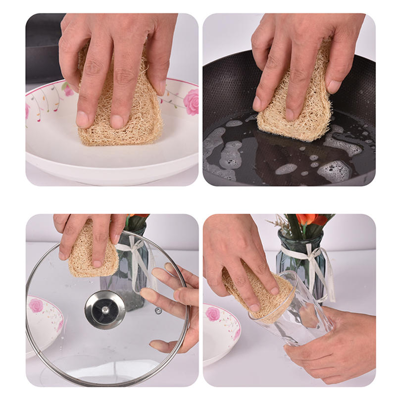 3 шт. мочалка для мытья посуды из люфы, творческая кухонная скребок для овощей, удаление масла, чистящие салфетки