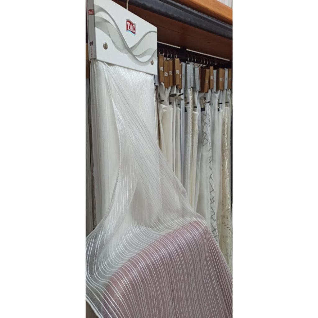 Полосатая Тюлевая Занавеска 1/3 Частый Ворс