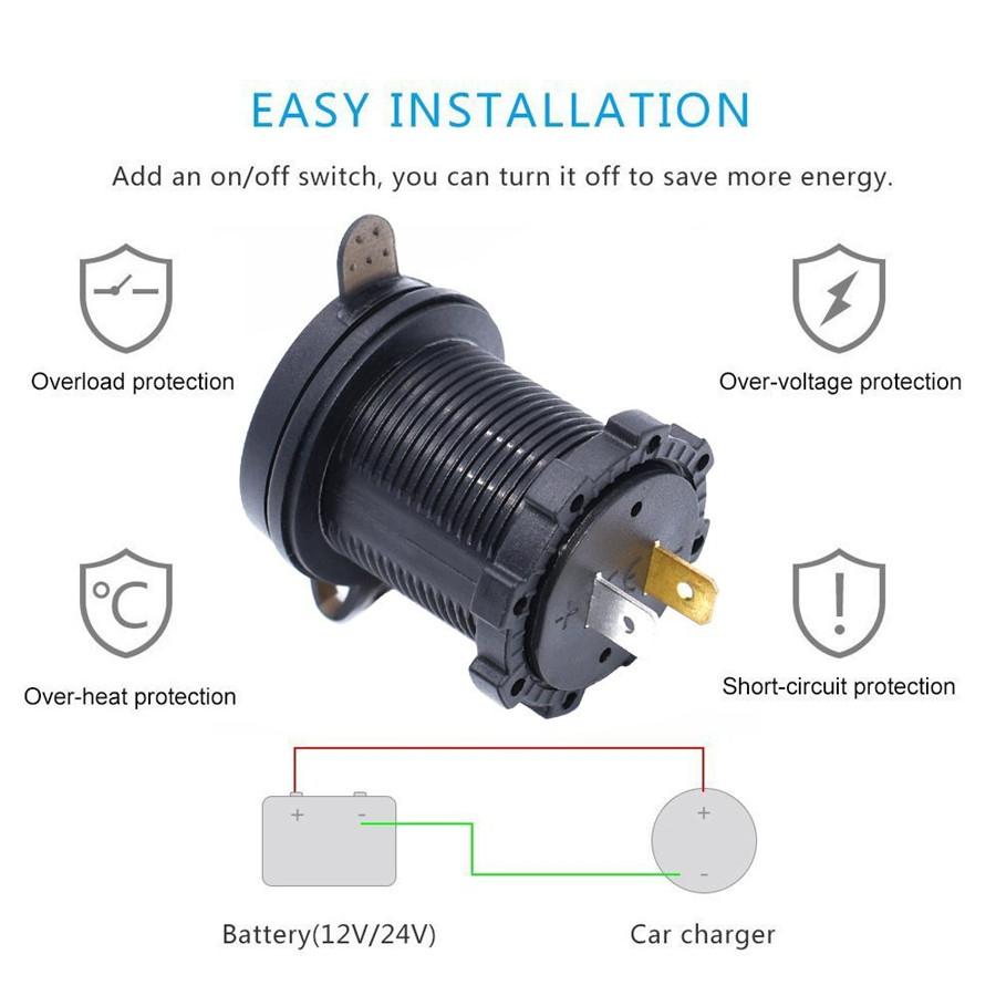 2USB Разъем для зарядки мотоцикла Цифровой светодиодный вольтметр+Реле для Kawasaki Versys650