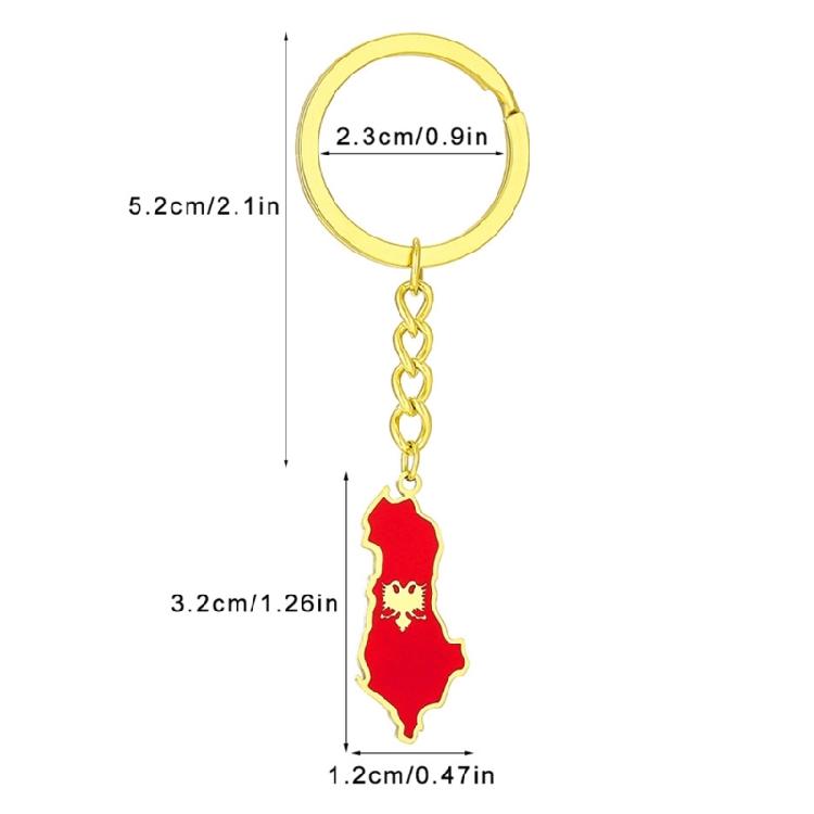 Универсальный Брелок Албания Орел Карта Флаг Брелок для Ключей Этнический Стиль Брелоки Декор