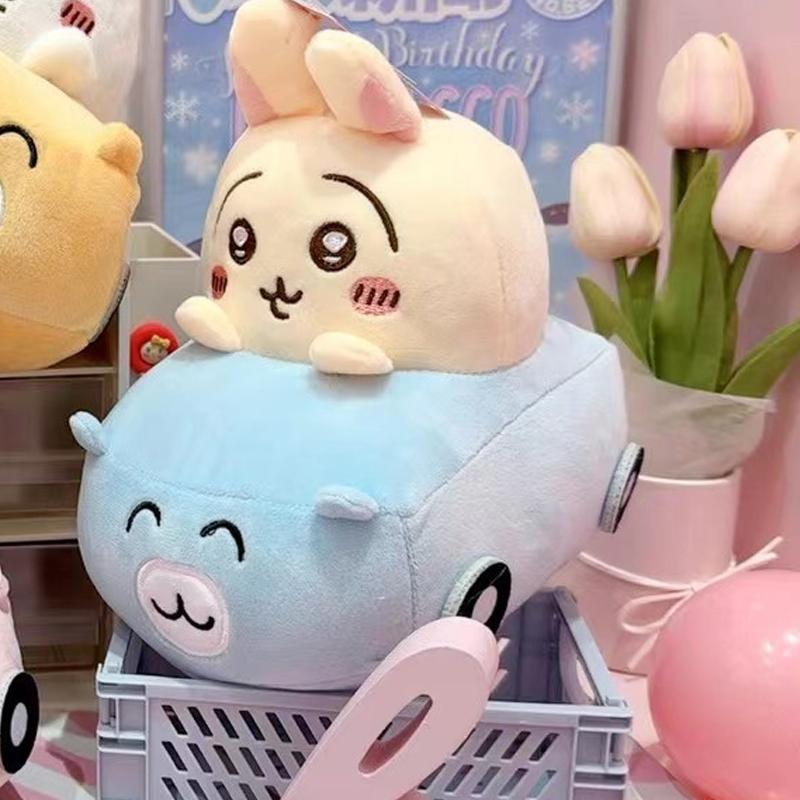 Плюшевая машинка Чиикава Кукла-машинка Игрушка Плюшевая игрушка Чиикава Кукла Хативарэ Усаги Анимационный мультфильм Милый персонаж Украшение для комнаты Подарок для девочки