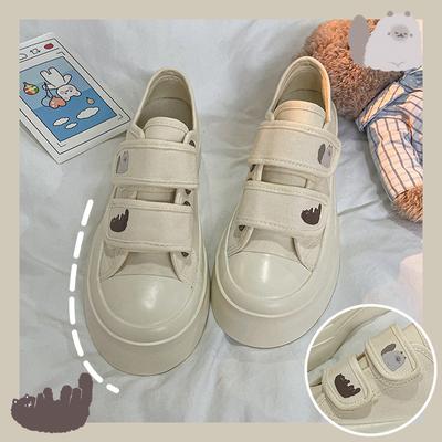 Расписанные вручную кеды с играющим котенком, милые, уродливые, с большой головой, холщовые туфли, модные белые туфли, повседневная женская обувь