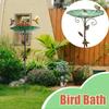 Bird Bath Bowl Patio Birdfeeder Metal Standing Birdbath Bowl Decorations Frost-proof Height Adjustable For Balcony Yard Outdoor