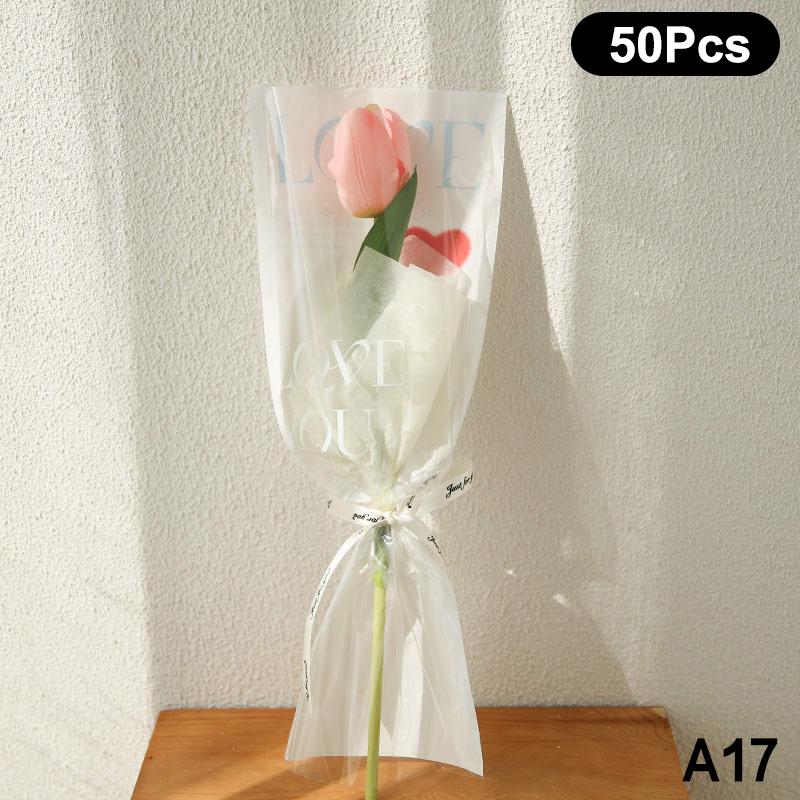 20/30/50 шт. Цветные обертки для цветов Прозрачный пакет для букета Обертка для цветов Водонепроницаемая DIY Подарок Цветочный декор