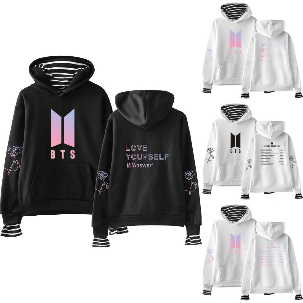 Kpop Love Yourself Bts Bangtan Boys Толстовка Худи Карманный Свитер Унисекс