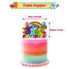 Cartoon Colorful Squares Theme Birthday Party Decorations Rainbow Characters Party Supplie Plates Tablecloth Banners Baby Shower