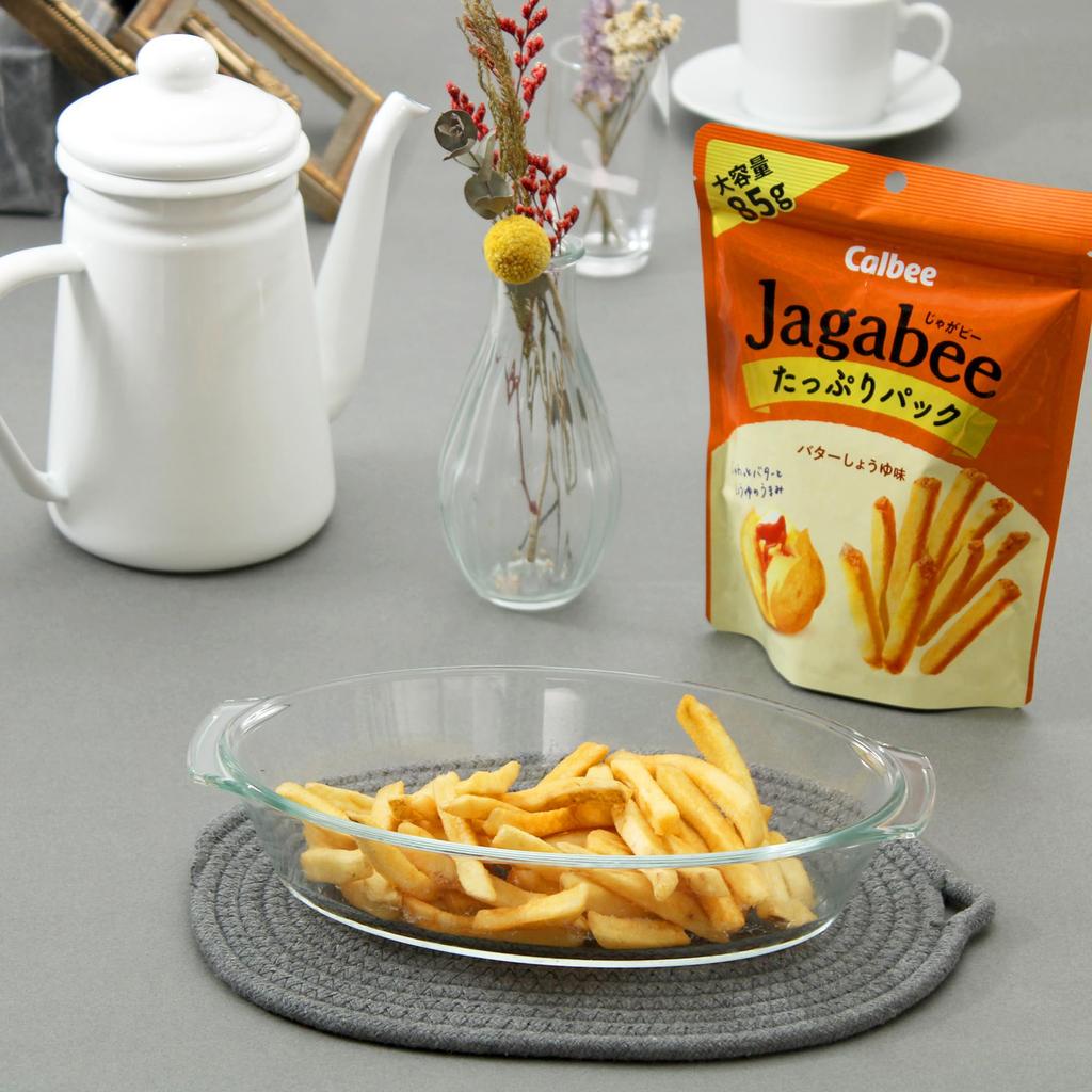 Jagabee Calbee Jagabee Вкус сливочного соевого соуса Большая упаковка 85 г x 12 пакетов Закуски Jagabee Большой объем