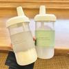 850 мл Милая Бутылка для Воды из Пластика с Крышкой-стаканом для Молочного Чая с Пузырьками, Женская, Большой Объем, Стакан для Сока и Бабл-чая, Защита от Падения
