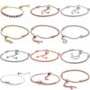 Pave Heart &Star Rose Castle Shine Stones &Stripes Sliding Bracelet Fit Fashion 925 Sterling Silver Bangle Bead Charm Jewelry