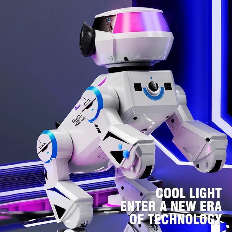 Нетоксичный Робот-Собака на Радиоуправлении Программируемый Умный Интерактивный Роботизированный Питомец с Bluetooth Музыкой Танцующие Собаки Игрушки Для Детей Детские Подарки