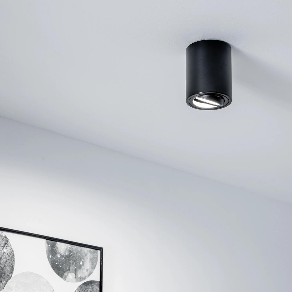 Surface-mounted Halogen Spot Tube Movable Fixture Amat- Gu10 Round Black 115mm
